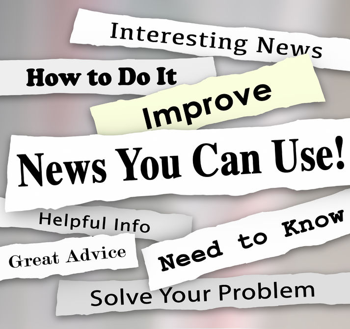 36435275 - news you can use words in torn newspaper headlines for articles, information or reporting that will help you with needed advice, tips or guidance